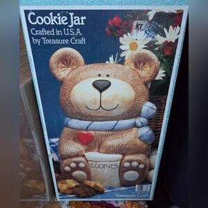 Treasure Craft Bear Cookie Jar With Heart 1980s Vintage 12"